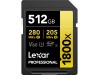 LEXAR SDcard 512GB 1800x SDXC UHS-II Card GOLD Series W 205 MB/s R 280 MB/s LSD1800512G-BNNNG LEXAR SDcard 512GB 1800x SDXC UHS-II Card GOLD Series W 205 MB/s R 280 MB/s LSD1800512G-BNNNG